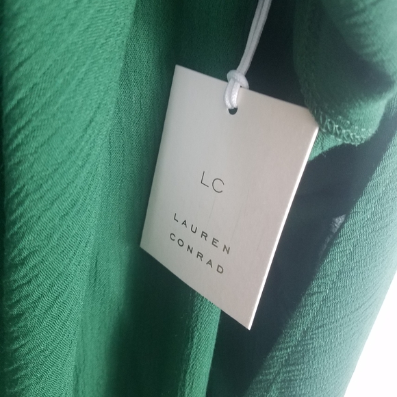 LC Lauren Conrad Green Crochet Boho Top M - Picture 5 of 9